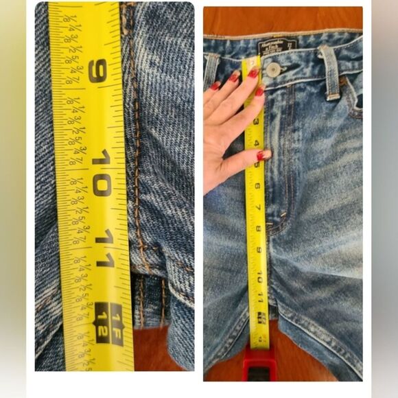 Abercrombie‎ & Fitch Anne High Rise Girlfriend Jean 27/4 Distressed Crop - Picture 10 of 12